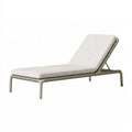 Lettino prendisole 200 x 70 x 85 cm in metallo e corda intrecciata beige tortora per esterno stile contemporaneo