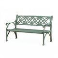 Panchina da giardino 122 x 60 x 90 cm in metallo verde - stile classico per esterni