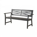 Panca da giardino 122 x 61 x 86 cm in metallo nero - stile moderno con schienale