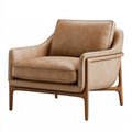 Poltrona 82 x 86 x 84 cm in effetto pelle marrone con struttura in legno stile moderno
