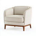 Poltrona 80 x 78 x 78 cm in tessuto beige con struttura in legno - stile moderno