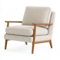 Poltrona 76 x 82 x 89 cm in tessuto beige e legno marrone - stile moderno