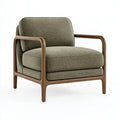 Poltrona 80 x 78 x 80 cm in tessuto verde oliva con struttura in legno stile moderno