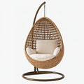 Poltrona sospesa 100 x 100 x 195 cm in rattan marrone con struttura in metallo per interno