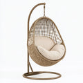 Poltrona sospesa 105 x 105 x 195 cm in fibra intrecciata beige con supporto in metallo per interni stile boho